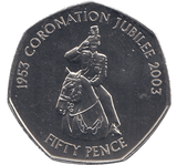 2003 50P QUEEN CORONATION JUBILEE ( BU ) - SILVER WORLD COINS - Cambridgeshire Coins