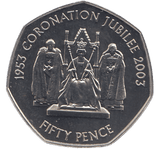 2003 50P QUEEN CORONATION JUBILEE ( BU ) - SILVER WORLD COINS - Cambridgeshire Coins