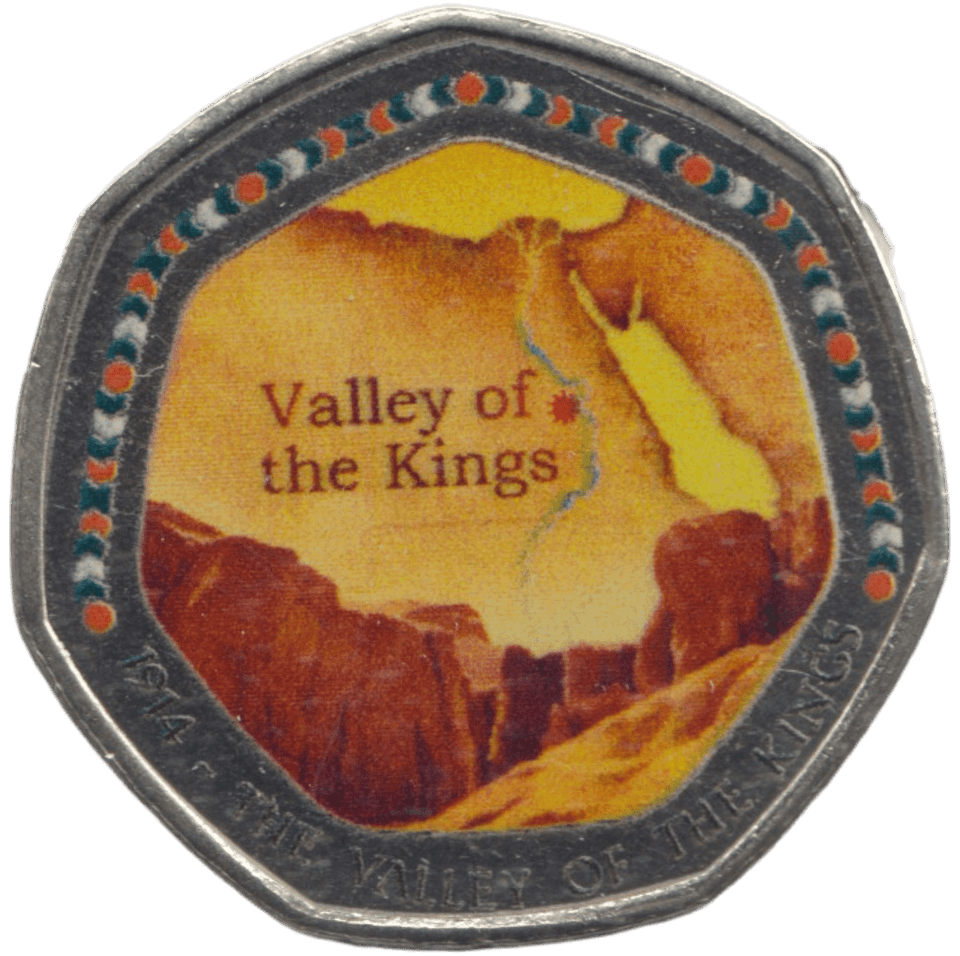 2003 50P SHAPED MEDALLION 1914 - THE VALLEY OF THE KINGS DISCOVERIES OF EGYPT - 50P SHAPED COIN - Cambridgeshire Coins