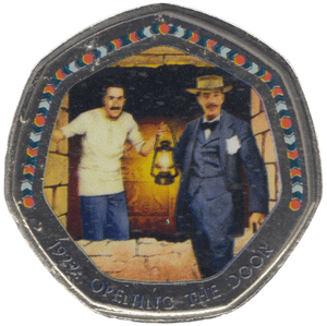 2003 50P SHAPED MEDALLION 1922:OPENING THE DOOR DISCOVERIES OF EGYPT - 50P SHAPED COIN - Cambridgeshire Coins