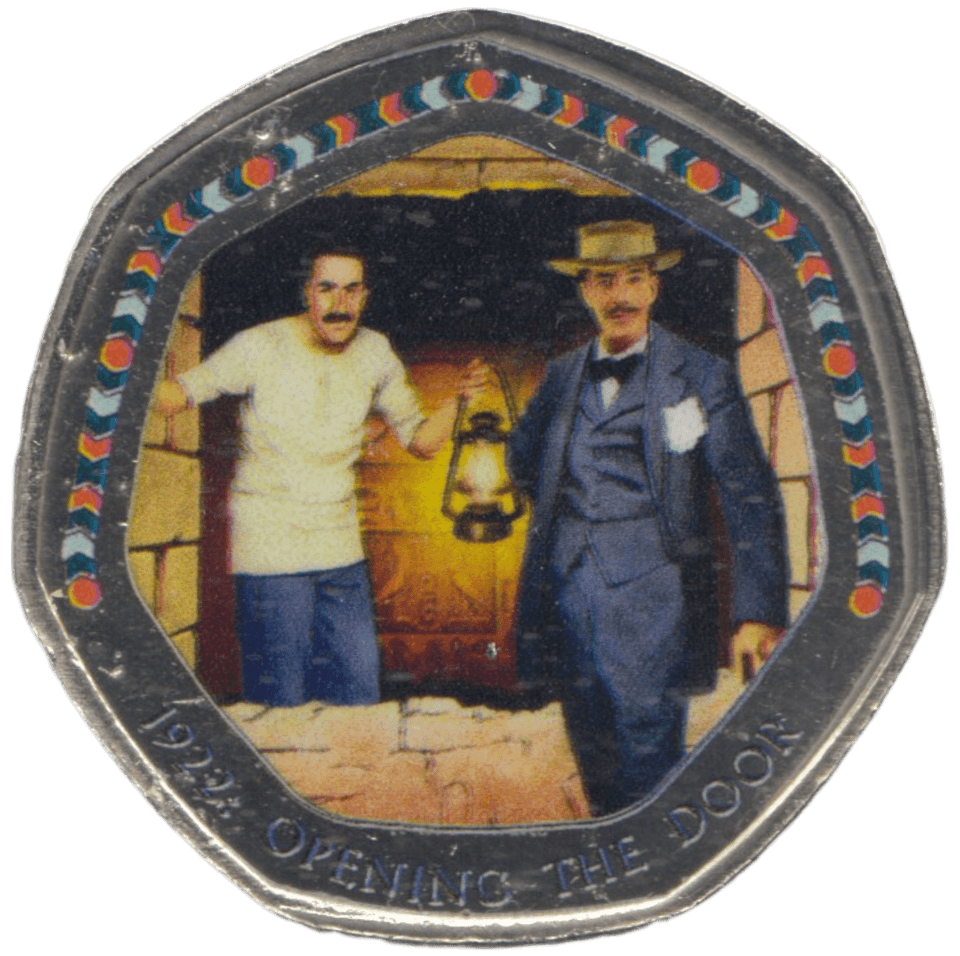 2003 50P SHAPED MEDALLION 1922:OPENING THE DOOR DISCOVERIES OF EGYPT - 50P SHAPED COIN - Cambridgeshire Coins