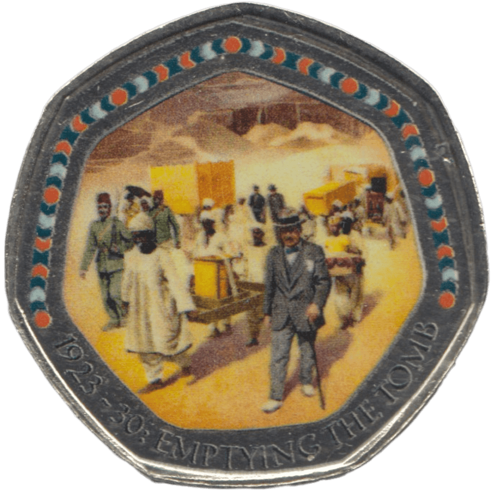 2003 50P SHAPED MEDALLION 1923 - 30:EMPTYING THE TOMB DISCOVERIES OF EGYPT - 50P SHAPED COIN - Cambridgeshire Coins