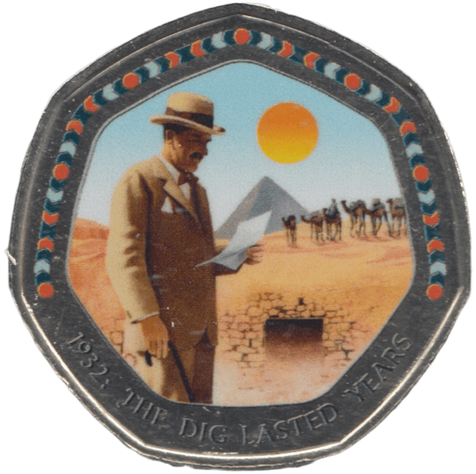 2003 50P SHAPED MEDALLION 1932:THE DIG LASTED YEARS DISCOVERIES OF EGYPT - 50P SHAPED COIN - Cambridgeshire Coins