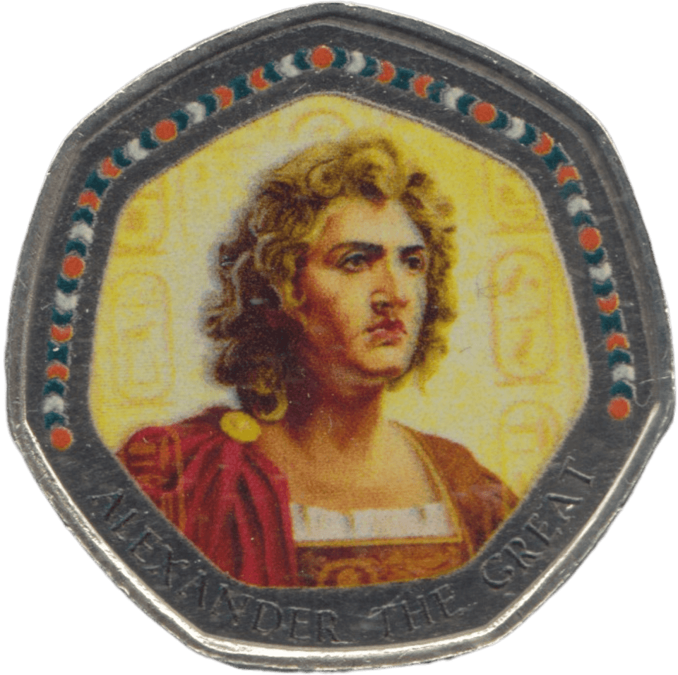 2003 50P SHAPED MEDALLION ALEXANDER THE GREAT DISCOVERIES OF EGYPT - 50P SHAPED COIN - Cambridgeshire Coins