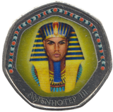 2003 50P SHAPED MEDALLION AMENHOTEP III DISCOVERIES OF EGYPT - 50P SHAPED COIN - Cambridgeshire Coins