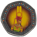 2003 50P SHAPED MEDALLION AMUN - RA - GOD OF THE AIR DISCOVERIES OF EGYPT - 50P SHAPED COIN - Cambridgeshire Coins