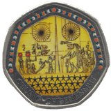 2003 50P SHAPED MEDALLION CEILING OF SENENMUT DISCOVERIES OF EGYPT - 50P SHAPED COIN - Cambridgeshire Coins