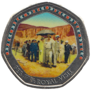 2003 50P SHAPED MEDALLION FEB 17TH ROYAL VISIT DISCOVERIES OF EGYPT - 50P SHAPED COIN - Cambridgeshire Coins