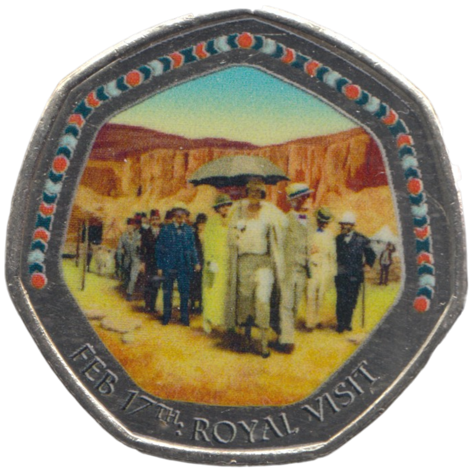 2003 50P SHAPED MEDALLION FEB 17TH ROYAL VISIT DISCOVERIES OF EGYPT - 50P SHAPED COIN - Cambridgeshire Coins