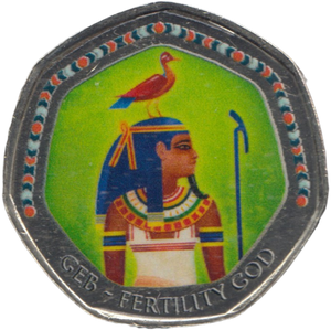2003 50P SHAPED MEDALLION GEB - FERTILITY GOD DISCOVERIES OF EGYPT - 50P SHAPED COIN - Cambridgeshire Coins