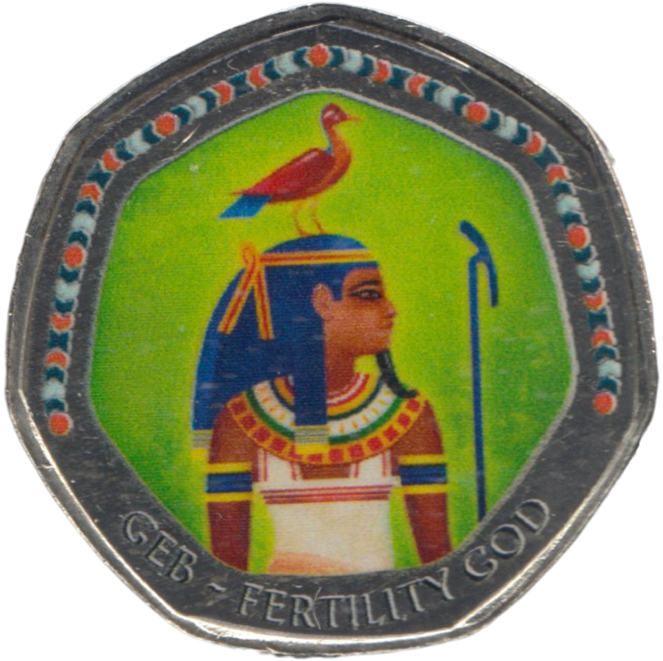 2003 50P SHAPED MEDALLION GEB - FERTILITY GOD DISCOVERIES OF EGYPT - 50P SHAPED COIN - Cambridgeshire Coins