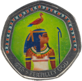 2003 50P SHAPED MEDALLION GEB - FERTILITY GOD DISCOVERIES OF EGYPT - 50P SHAPED COIN - Cambridgeshire Coins