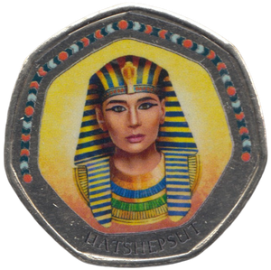 2003 50P SHAPED MEDALLION HATSHEPSUT DISCOVERIES OF EGYPT - 50P SHAPED COIN - Cambridgeshire Coins