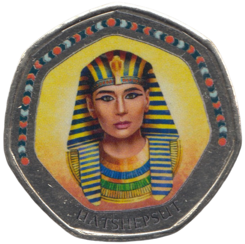 2003 50P SHAPED MEDALLION HATSHEPSUT DISCOVERIES OF EGYPT - 50P SHAPED COIN - Cambridgeshire Coins