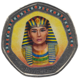 2003 50P SHAPED MEDALLION HATSHEPSUT DISCOVERIES OF EGYPT - 50P SHAPED COIN - Cambridgeshire Coins