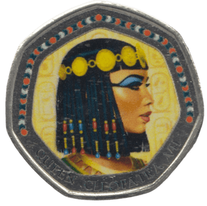 2003 50P SHAPED MEDALLION QUEEN CLEOPATRA VII DISCOVERIES OF EGYPT - 50P SHAPED COIN - Cambridgeshire Coins