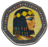 2003 50P SHAPED MEDALLION QUEEN CLEOPATRA VII DISCOVERIES OF EGYPT - 50P SHAPED COIN - Cambridgeshire Coins