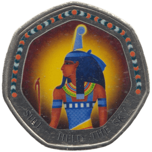 2003 50P SHAPED MEDALLION SHU - HELD THE SKY DISCOVERIES OF EGYPT - 50P SHAPED COIN - Cambridgeshire Coins