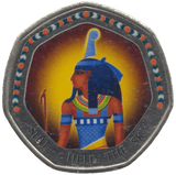 2003 50P SHAPED MEDALLION SHU - HELD THE SKY DISCOVERIES OF EGYPT - 50P SHAPED COIN - Cambridgeshire Coins