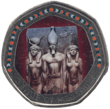 2003 50P SHAPED MEDALLION STATUE OF MENKAURE DISCOVERIES OF EGYPT - 50P SHAPED COIN - Cambridgeshire Coins