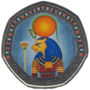 2003 50P SHAPED MEDALLION TEFNUT - GODDESS OF RAINFALL DISCOVERIES OF EGYPT - 50P SHAPED COIN - Cambridgeshire Coins