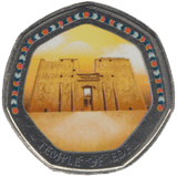 2003 50P SHAPED MEDALLION TEMPLE OF EDFU DISCOVERIES OF EGYPT - 50P SHAPED COIN - Cambridgeshire Coins