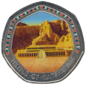 2003 50P SHAPED MEDALLION TEMPLE OF HATSHEPSUT DISCOVERIES OF EGYPT - 50P SHAPED COIN - Cambridgeshire Coins