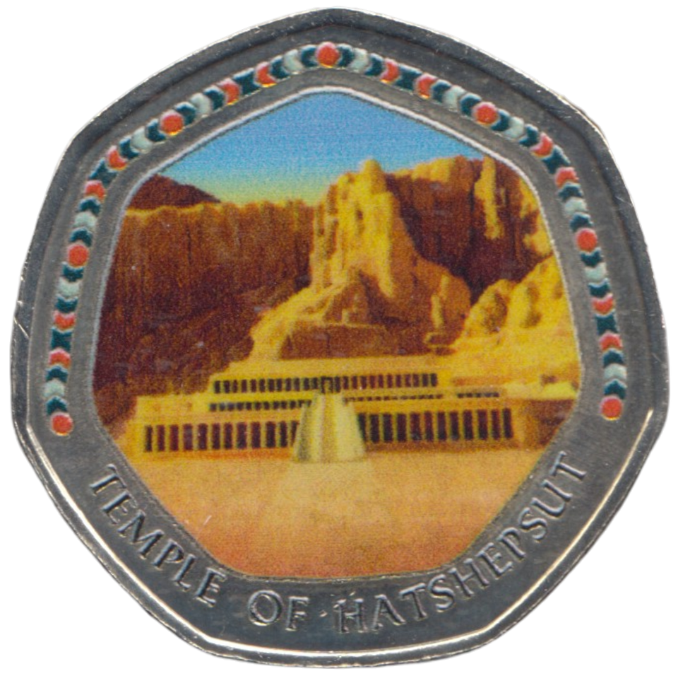 2003 50P SHAPED MEDALLION TEMPLE OF HATSHEPSUT DISCOVERIES OF EGYPT - 50P SHAPED COIN - Cambridgeshire Coins