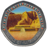 2003 50P SHAPED MEDALLION TEMPLE OF HATSHEPSUT DISCOVERIES OF EGYPT - 50P SHAPED COIN - Cambridgeshire Coins