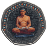 2003 50P SHAPED MEDALLION THE SEATED SCRIBE DISCOVERIES OF EGYPT - 50P SHAPED COIN - Cambridgeshire Coins