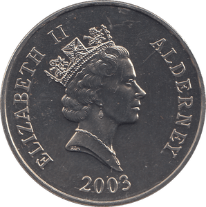 2003 ALDERNEY 5 POUND - WORLD COINS - Cambridgeshire Coins