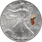 2003 AMERICAN EAGLE SILVER DOLLAR 1 OZ FINE SILVER USA GOAT PRIVY MARK - SILVER WORLD COINS - Cambridgeshire Coins