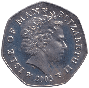 2003 CHRISTMAS 50P SNOWMAN & JAMES COLOURISED ISLE OF MAN ( BU ) BB - 50P REGIONAL ISSUES - Cambridgeshire Coins