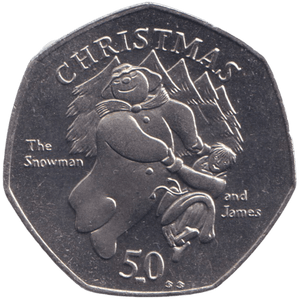 2003 CHRISTMAS 50P SNOWMAN & JAMES ISLE OF MAN ( PROOF ) BB - 50P REGIONAL ISSUES - Cambridgeshire Coins