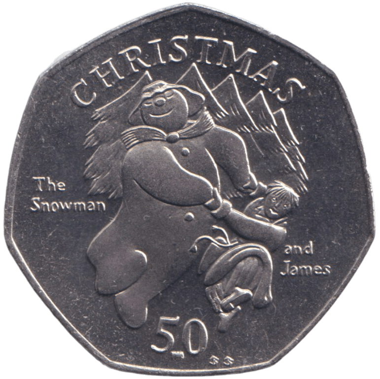 2003 CHRISTMAS 50P SNOWMAN & JAMES ISLE OF MAN ( PROOF ) BB - 50P REGIONAL ISSUES - Cambridgeshire Coins