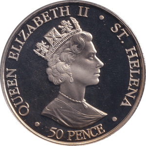 2003 CORONATION OF HER MAJESTY QUEEN ELIZABETH 50 PENCE PROOF ST HELENA - WORLD COINS - Cambridgeshire Coins