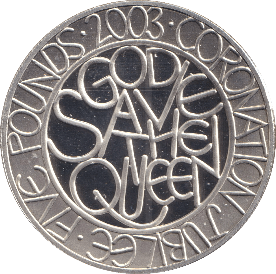 2003 FIVE POUNDS CORONATION JUBILEE - SILVER WORLD COINS - Cambridgeshire Coins