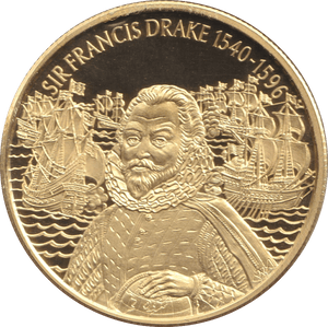 2003 GOLD PLATED 2 DOLLAR EAST CARIBBEAN STATES SIR FRANCIS DRAKE - WORLD COINS - Cambridgeshire Coins