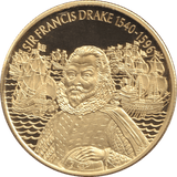 2003 GOLD PLATED 2 DOLLAR EAST CARIBBEAN STATES SIR FRANCIS DRAKE - WORLD COINS - Cambridgeshire Coins
