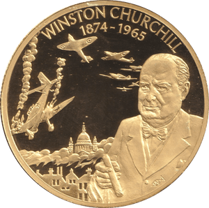 2003 GOLD PLATED 2 DOLLAR EAST CARIBBEAN STATES WINSTON CHURCHILL - WORLD COINS - Cambridgeshire Coins