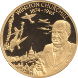 2003 GOLD PLATED 2 DOLLAR EAST CARIBBEAN STATES WINSTON CHURCHILL - WORLD COINS - Cambridgeshire Coins