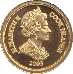 2003 GOLD PROOF ONE DOLLAR COOK ISLANDS - GOLD WORLD COINS - Cambridgeshire Coins