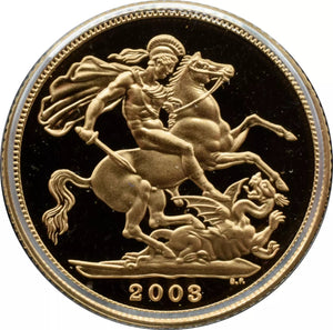 2003 GOLD PROOF SOVEREIGN BOXED - GOLD PROOF SOVEREIGNS - Cambridgeshire Coins
