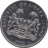 2003 ONE DOLLAR SIERRA LEONE F312 - WORLD COINS - Cambridgeshire Coins