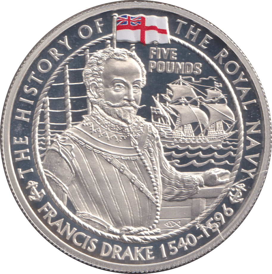 2003 PROOF SILVER FIVE POUNDS- FRANCIS DRAKE - Silver Proof - Cambridgeshire Coins