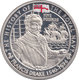 2003 PROOF SILVER FIVE POUNDS- FRANCIS DRAKE - Silver Proof - Cambridgeshire Coins