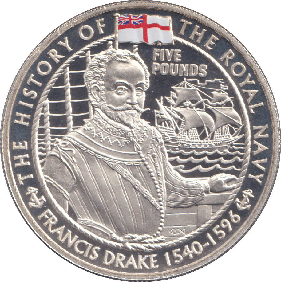 2003 PROOF SILVER FIVE POUNDS - FRANCIS DRAKE - Silver Proof - Cambridgeshire Coins