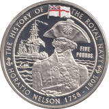 2003 PROOF SILVER FIVE POUNDS - HORATIO NELSON - Silver Proof - Cambridgeshire Coins