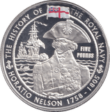 2003 PROOF SILVER FIVE POUNDS-HORATIO NELSON - Silver Proof - Cambridgeshire Coins