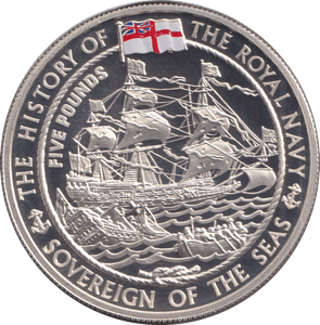 2003 PROOF SILVER FIVE POUNDS- SOVEREIGN OF THE SEAS - Silver Proof - Cambridgeshire Coins